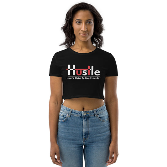 How U Strive To Live Everyday Organic Crop Top - Black
