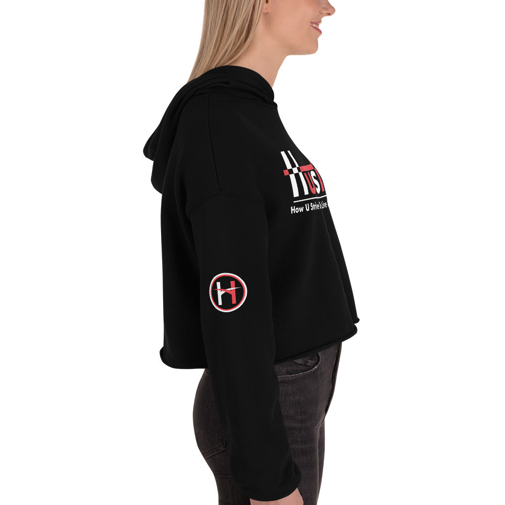 H.U.S.T.L.E Crop Hoodie - Black
