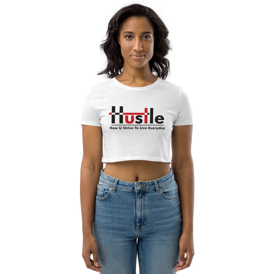 How U Strive To Live Everyday Organic Crop Top - White