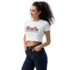 How U Strive To Live Everyday Organic Crop Top - White